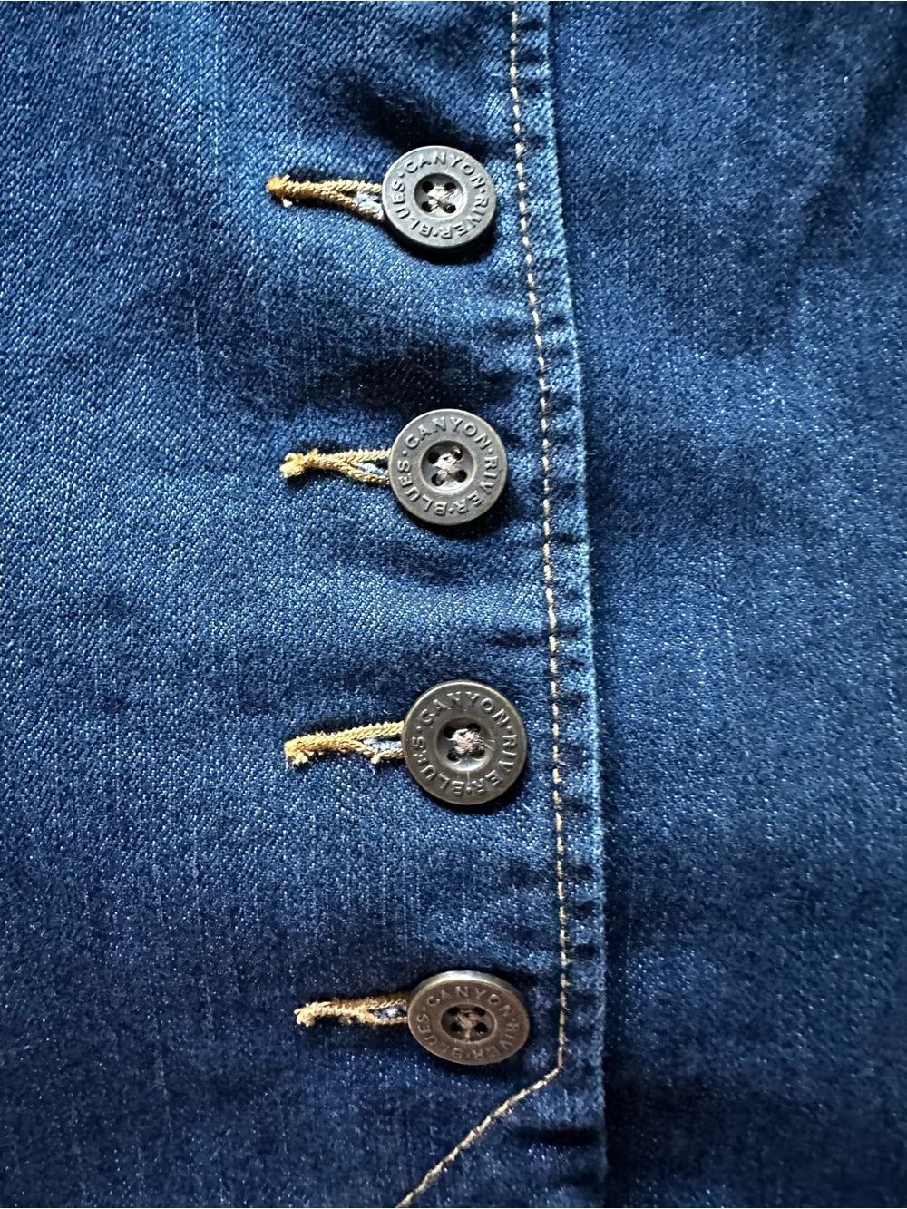 VINTAGE Canyon River Blues Denim Button Front Vest XL - NWT - Picture 5 of 10